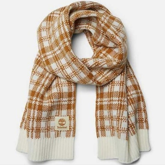 Timberland Accessories - NWT Timberland Cream and Tan Plaid Scarf